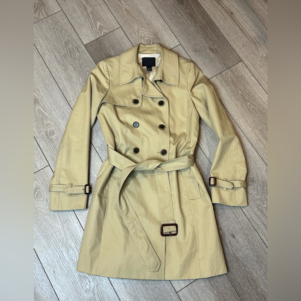 J.Crew Collection Belted Trench Coat, Women’s Size 6, Color Khaki.